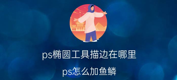 ps椭圆工具描边在哪里 ps怎么加鱼鳞？